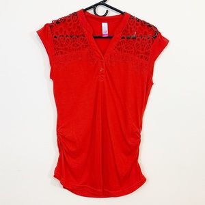 Red Lace Sleeveless Top